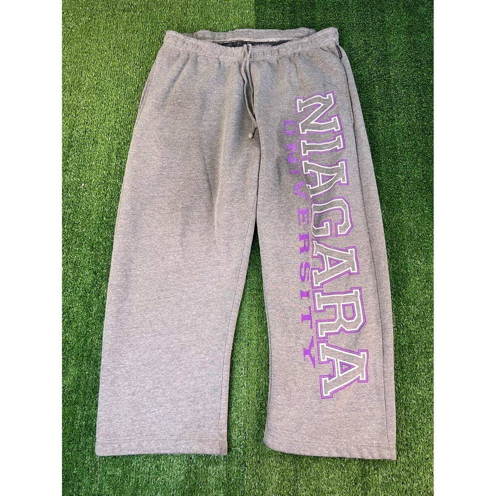 Jansport Niagara University Sweatpants Mens Medium Gray Wide Leg Fleece Pants
